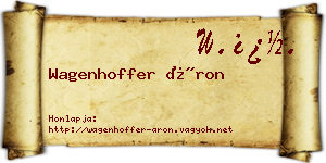 Wagenhoffer Áron névjegykártya